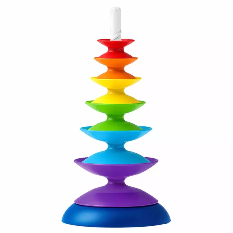 LEAN TOYS Torre Sensorial Torcida Puzzle Educativo para Bebés Colorido