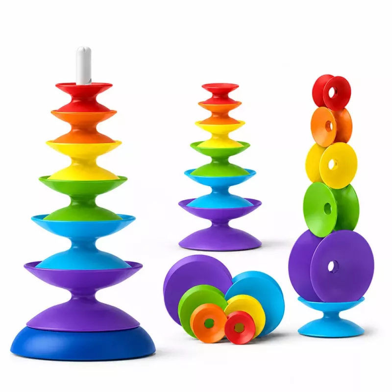 LEAN TOYS Torre Sensorial Torcida Puzzle Educativo para Bebés Colorido