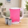 LEAN TOYS Chaleira de Criança com Conjunto de Chávenas, Sons de Cozinhar, Luzes, Rosa