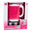 LEAN TOYS Chaleira de Criança com Conjunto de Chávenas, Sons de Cozinhar, Luzes, Rosa