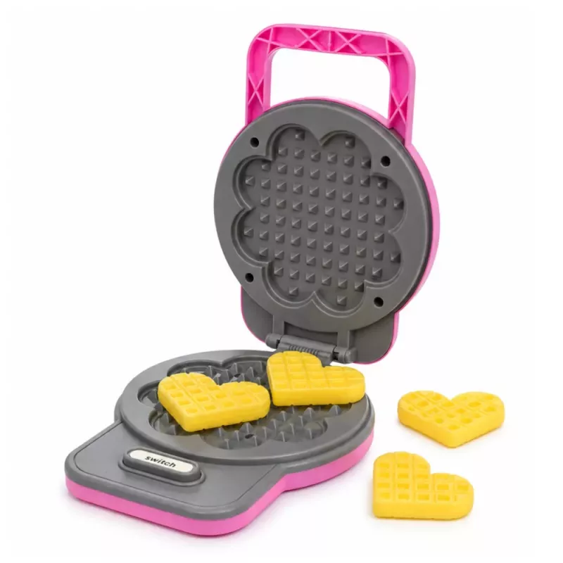 LEAN TOYS Máquina de Waffles para Crianças - Waffles com Luzes de Cor Mutável e Sons - Rosa