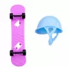 LEAN TOYS Boneca Anlily com skate roxo, capacete e conjunto de sweatshirt comprido