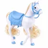LEAN TOYS Boneca Anlily em cavalo branco princesa em vestido azul acessórios