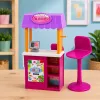 LEAN TOYS Boneca Anlily vendedora com banca de bebidas e snacks conjunto de acessórios