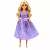 LEAN TOYS Boneca de moda Anlily em vestido roxo com corações e conjunto de acessórios de bolsa