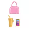 LEAN TOYS Boneca de moda Anlily em vestido roxo com corações e conjunto de acessórios de bolsa