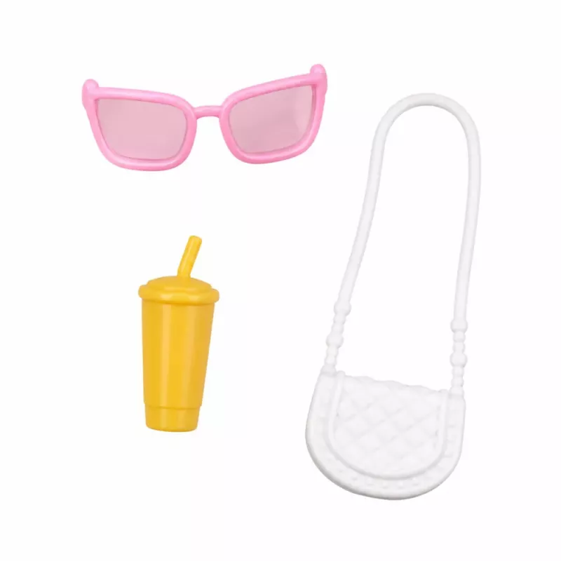 LEAN TOYS Boneca de moda Anlily em saia e chapéu saco copo conjunto de acessórios