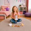 LEAN TOYS Boneca Anlily com cão, vestido de flores, saco, snacks, conjunto de acessórios