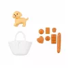 LEAN TOYS Boneca Anlily com cão, vestido de flores, saco, snacks, conjunto de acessórios