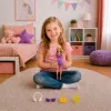 LEAN TOYS Boneca de moda Anlily em vestido roxo com auscultadores e conjunto de acessórios