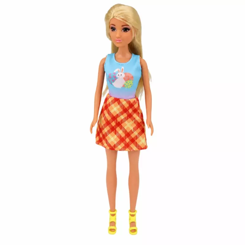 LEAN TOYS Boneca Anlily com coelho branco e suporte de cenouras conjunto