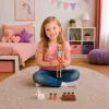 LEAN TOYS Boneca Anlily com coelho branco e suporte de cenouras conjunto