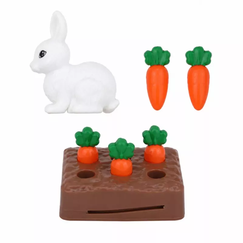 LEAN TOYS Boneca Anlily com coelho branco e suporte de cenouras conjunto