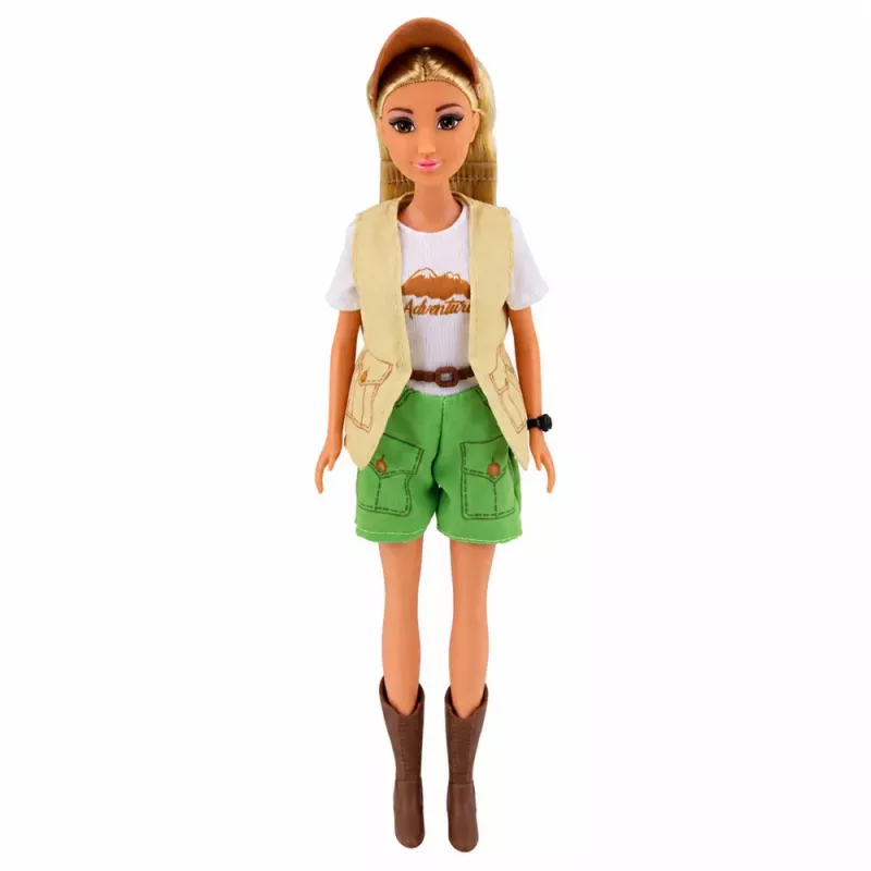 LEAN TOYS Boneca viajante Anlily com cão e conjunto de acessórios de mochila