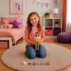 LEAN TOYS Boneca viajante Anlily com cão e conjunto de acessórios de mochila