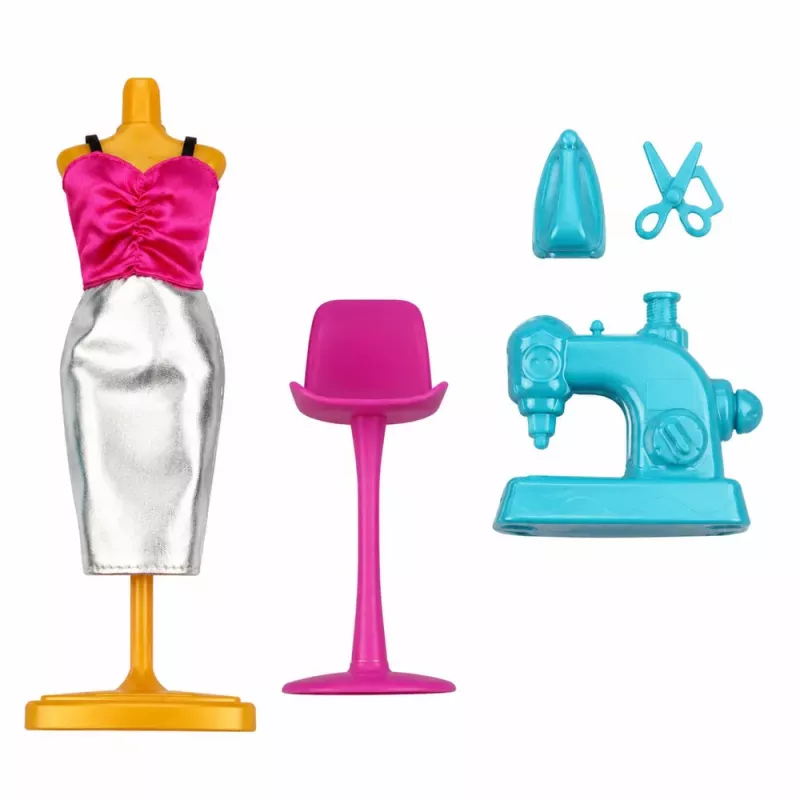 LEAN TOYS Anlily designer de roupa costureira máquina de costura manequim conjunto de boneca