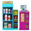 LEAN TOYS Boneca Anlily com caixa de supermercado, carrinho de compras e carrinho de bebé conjunto