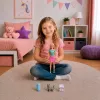 LEAN TOYS Boneca Anlily com transportadora de animais gatinho cinzento conjunto de acessórios