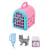LEAN TOYS Boneca Anlily com transportadora de animais gatinho cinzento conjunto de acessórios
