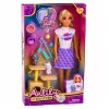 LEAN TOYS Boneca Anlily com gatinho arranhador acessórios para gatos tigelas brinquedo conjunto