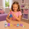 LEAN TOYS Boneca viajante Anlily com mala, almofada de viagem, acessórios de portátil