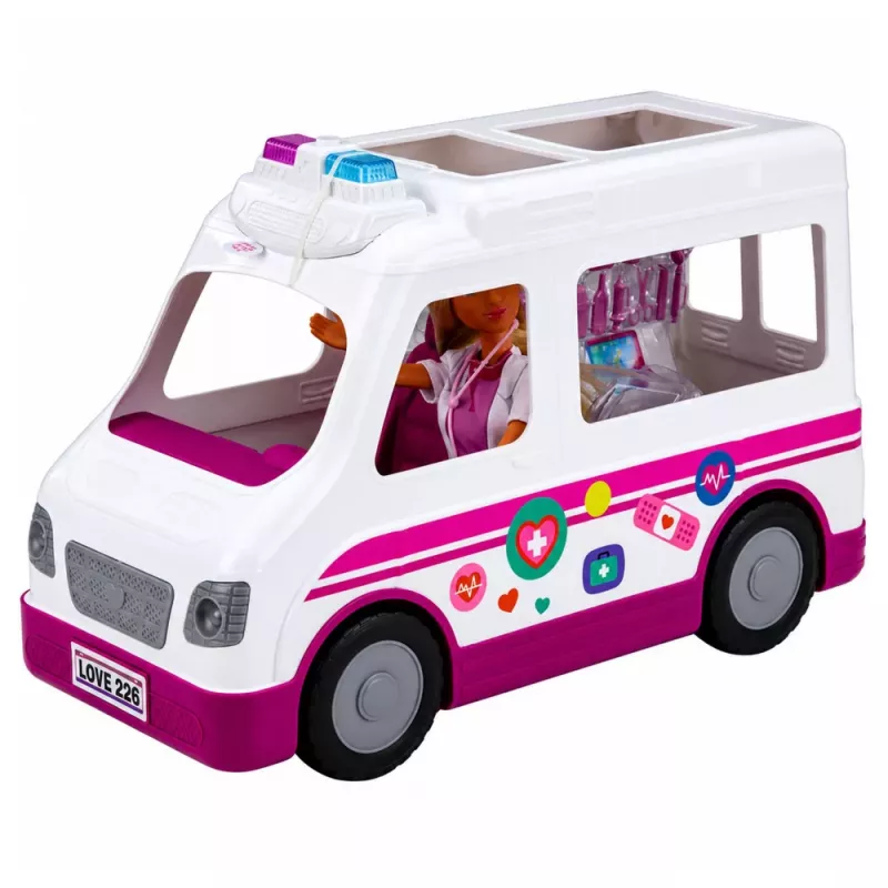 LEAN TOYS Boneca Anlily médica enfermeira ambulância acessórios médicos