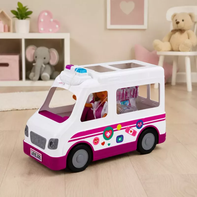 LEAN TOYS Boneca Anlily médica enfermeira ambulância acessórios médicos