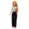 LEAN TOYS Boneca de moda Anlily em calças de ganga escuras, top colorido, cabelo loiro