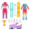 LEAN TOYS Boneca Anlily conjunto de desportos de inverno esqui snowboard moto de neve roupa