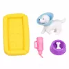 LEAN TOYS Boneca Anlily com cão branco de coleira, cama e conjunto de acessórios