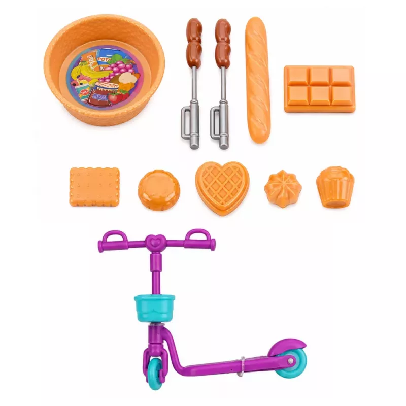 LEAN TOYS Conjunto de bonecas Anlily família crianças piquenique acessórios comida