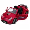 LEAN TOYS Descapotável bordô com atrelado para cavalos, portas de abrir, conjunto 1:24 Die-Cast
