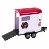 LEAN TOYS Descapotável bordô com atrelado para cavalos, portas de abrir, conjunto 1:24 Die-Cast