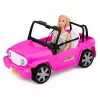 LEAN TOYS Boneca Bella em vestido colorido com conjunto de descapotável rosa