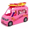 LEAN TOYS Boneca viajante com autocaravana e acessórios de caiaque, efeitos de luz e som, conjunto