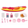 LEAN TOYS Boneca viajante com autocaravana e acessórios de caiaque, efeitos de luz e som, conjunto