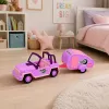 LEAN TOYS Veículo todo-o-terreno com autocaravana sons rosa conjunto de viagem
