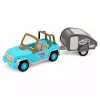 LEAN TOYS Veículo todo-o-terreno com roulotte sons azul conjunto turístico