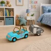 LEAN TOYS Veículo todo-o-terreno com roulotte sons azul conjunto turístico