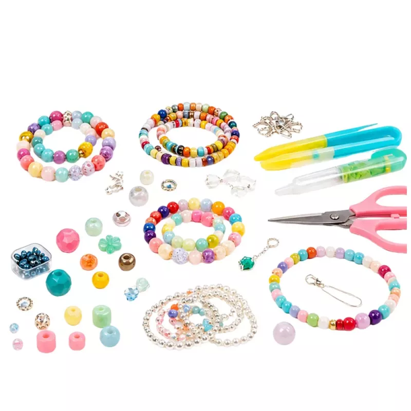 LEAN TOYS Conjunto de criação de joias em mala - 1000 peças contas, pingentes, letras