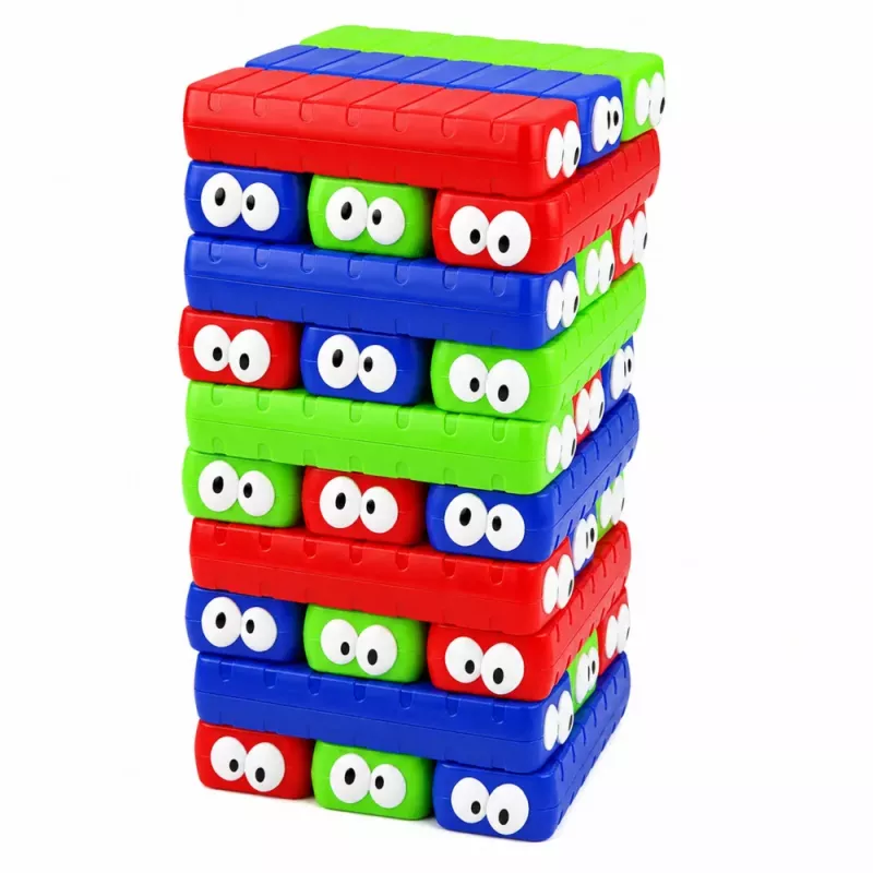 LEAN TOYS Jogo de destreza torre de blocos com dado colorido 30 unid.
