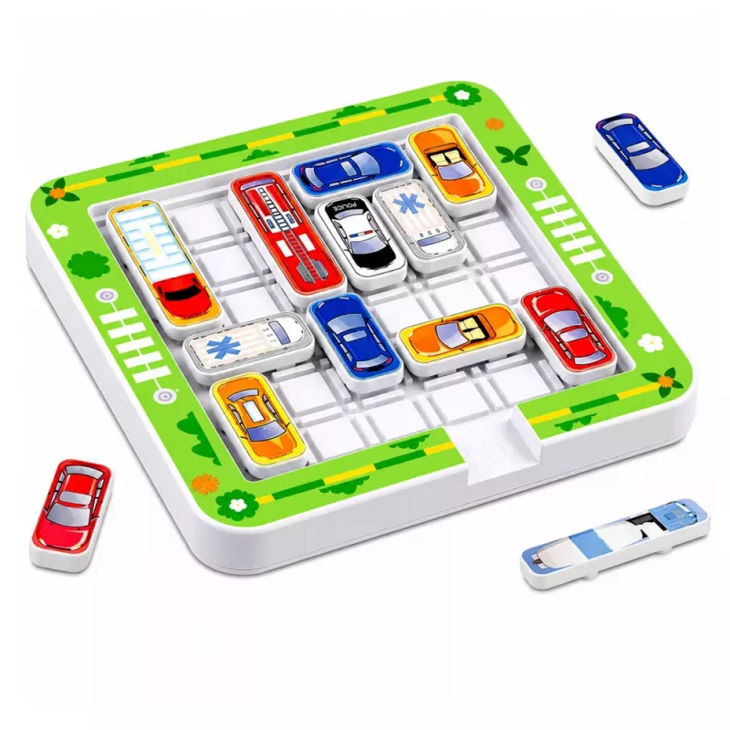 LEAN TOYS Jogo de puzzle magnético carros magnéticos 15 veículos 60 cartas tabuleiro