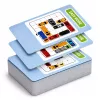 LEAN TOYS Jogo de puzzle magnético carros magnéticos 15 veículos 60 cartas tabuleiro