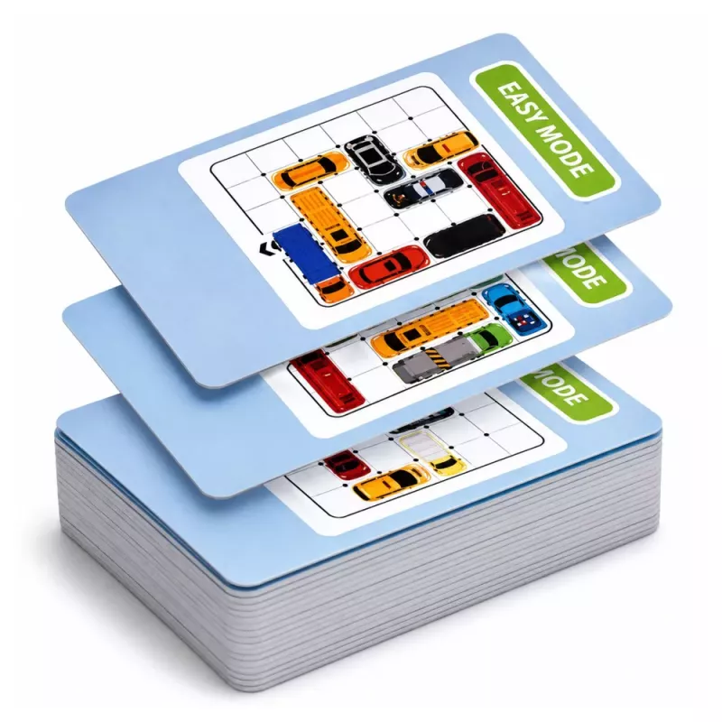 LEAN TOYS Jogo de puzzle magnético carros magnéticos 15 veículos 60 cartas tabuleiro