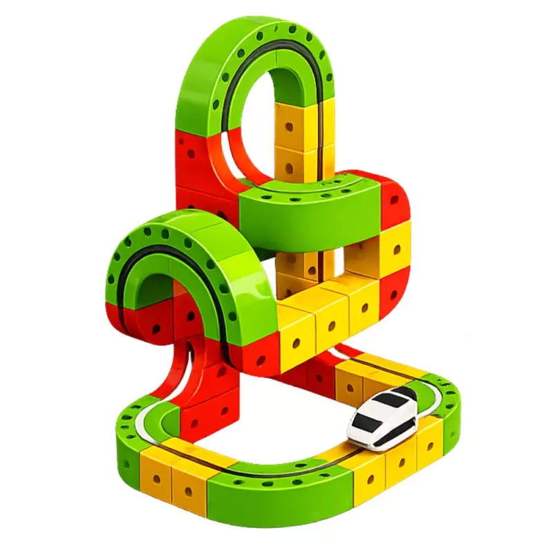 LEAN TOYS Comboio magnético com comboio elétrico construção criativa 3D 67 peças