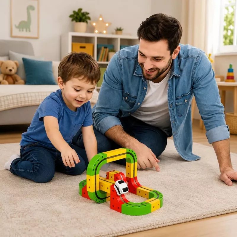 LEAN TOYS Comboio magnético com comboio elétrico construção criativa 3D 67 peças