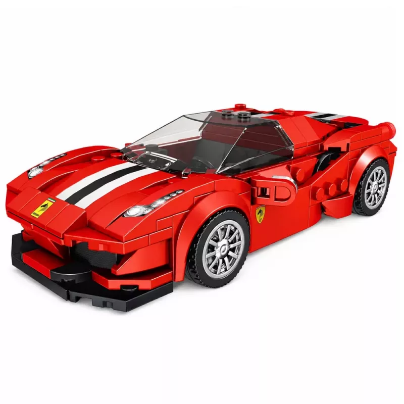 LEAN TOYS Blocos de construção carro desportivo carro de corrida vitrine vermelho 364 peças