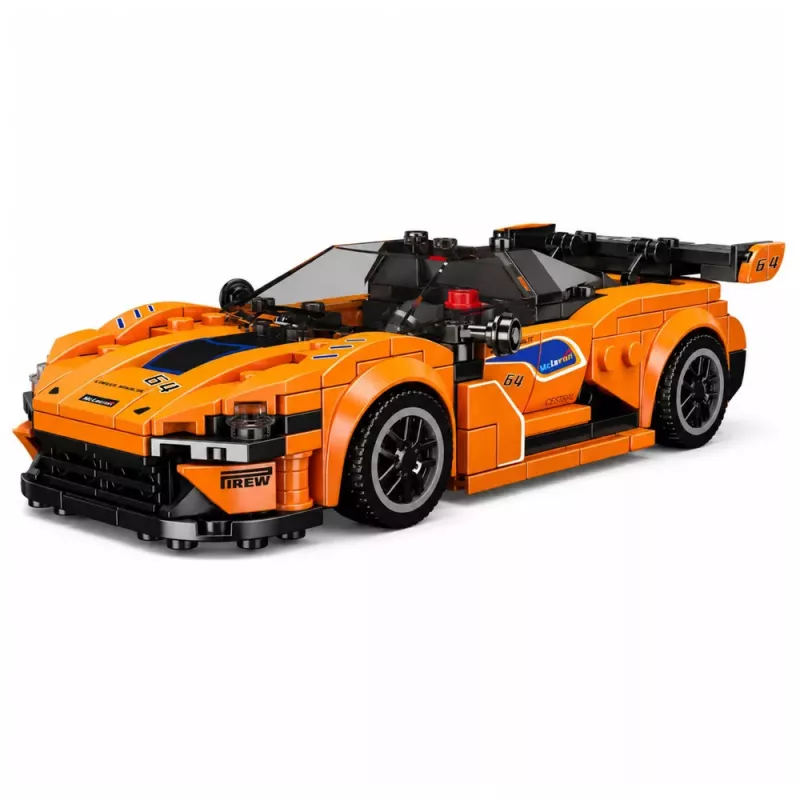 LEAN TOYS Blocos de construção carro desportivo laranja vitrine 423 peças