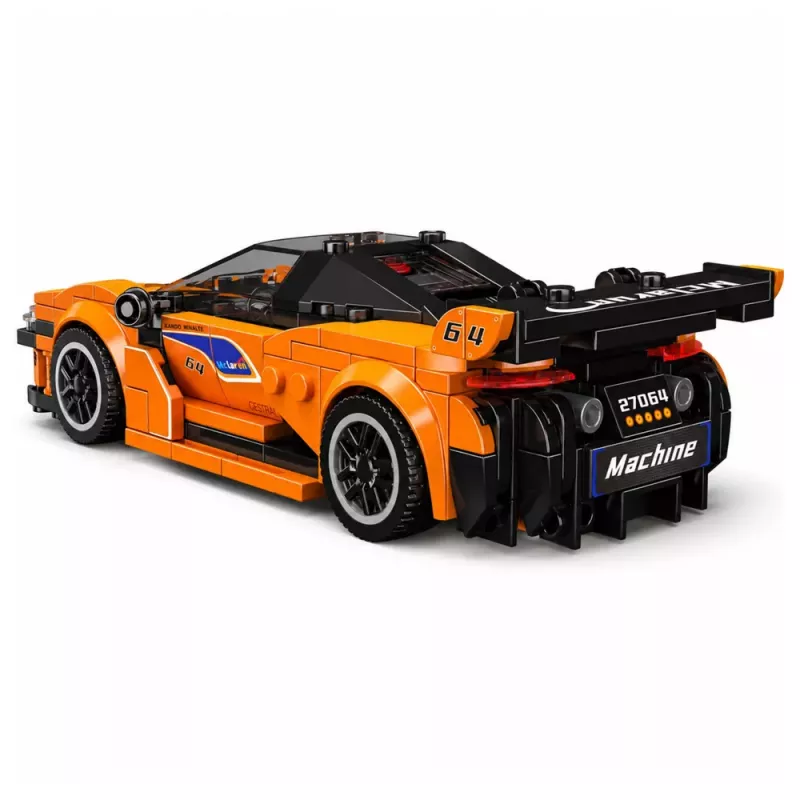 LEAN TOYS Blocos de construção carro desportivo laranja vitrine 423 peças