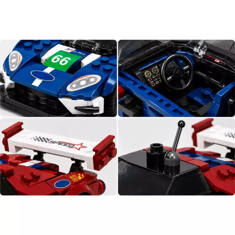 LEAN TOYS Blocos de construção carro desportivo GT2016 carro de corrida vitrine 347 peças